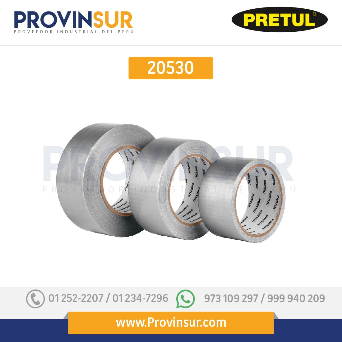 Cinta para ducto, 50 m, 20530 Pretul 1 Cinta para ducto, 50 m, 20530 Pretul