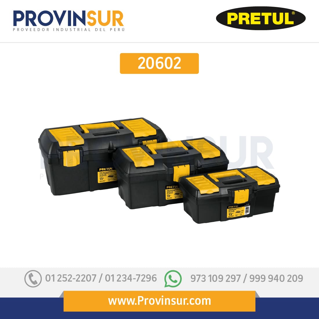 Caja plástica 13" con compartimentos, 20602 Pretul 1 Caja plástica 13" con compartimentos, 20602 Pretul