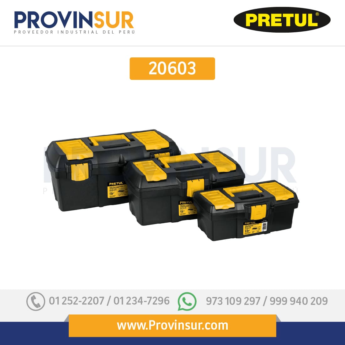 Caja plástica 16" con compartimentos, 20603 Pretul 1 Caja plástica 16" con compartimentos, 20603 Pretul