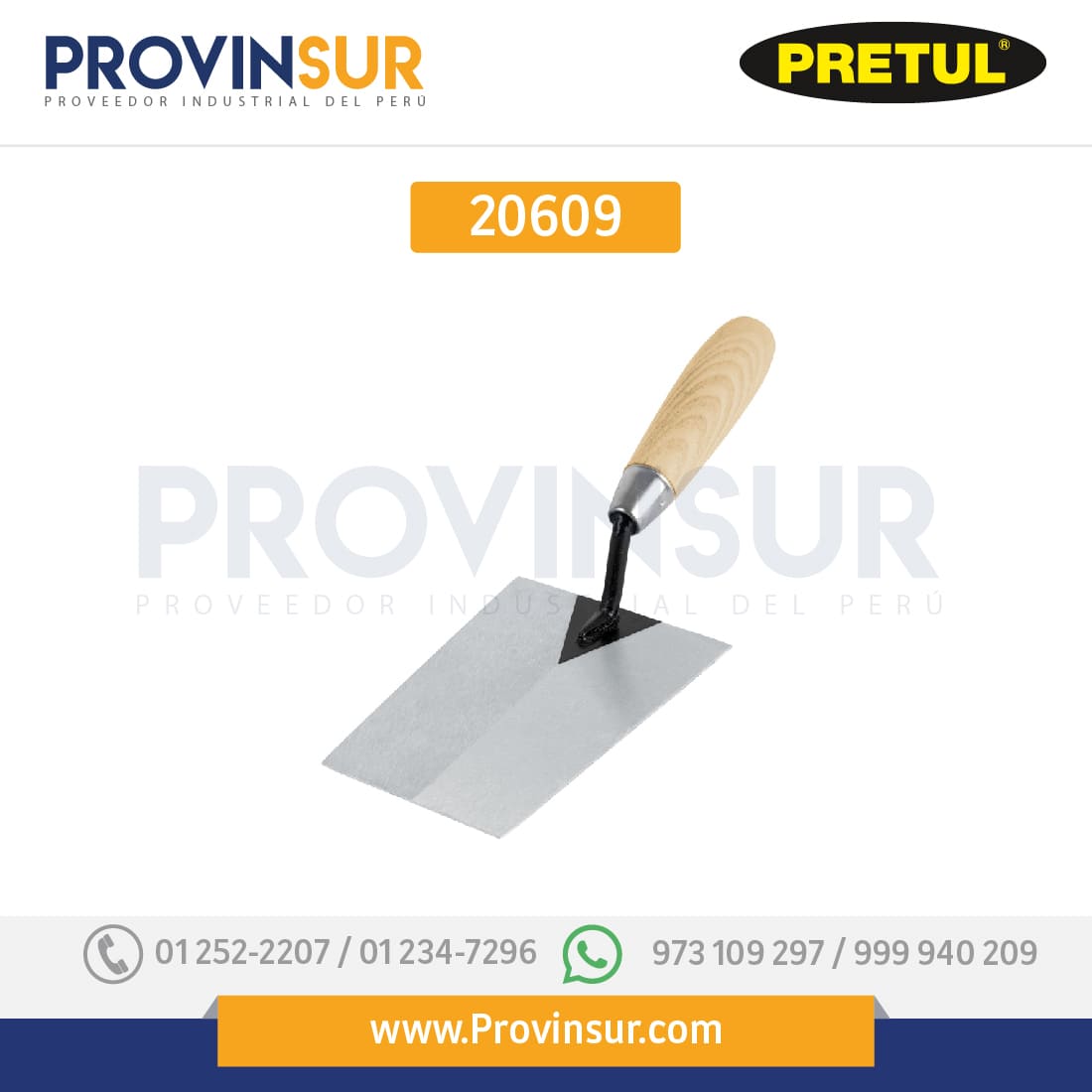 Cuchara Albañil, Yesera, 6" 20609 Pretul 1 Cuchara Albañil, Yesera, 6" 20609 Pretul