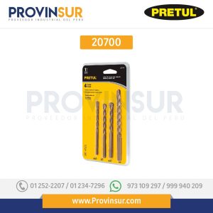 Juego de brocas para concreto, 4 piezas, 20700 Pretul