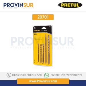 Juego de brocas para concreto, 5 piezas, 20701 Pretul