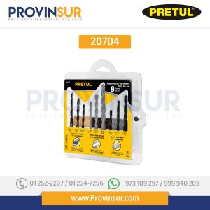 Juego de brocas mixto, 9 piezas, 20704 Pretul
