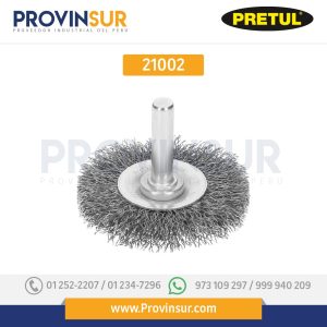 Carda circular 2", alambre grueso, para taladro, 21002 Pretul