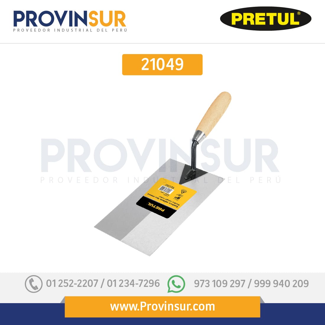 Cuchara para albañil, 9", yesera, 21049 Pretul 1 Cuchara para albañil, 9", yesera, 21049 Pretul
