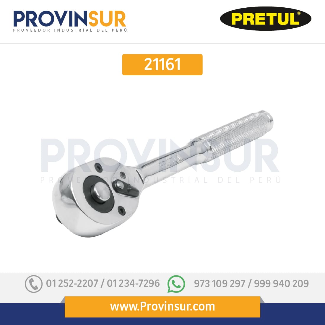Matraca cuadro 3/8" liberación rápida cabeza de pera, 21161 Pretul 1 Matraca cuadro 3/8" liberación rápida cabeza de pera, 21161 Pretul
