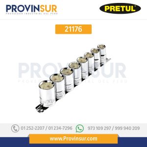 Juego de 8 dados cuadro 1/2" mm, 21176 Pretul