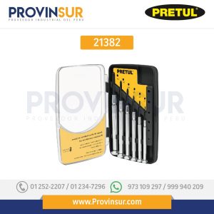 Juego con 6 desarmadores de precisión mango metálico, 21382 Pretul