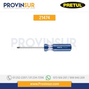 Desarmador punta Phillips, 1/4 x 4", mango PVC, 21474 Pretul
