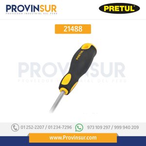 Desarmador cabinet, 1/8 x 8", mango Comfort Grip, 21488 Pretul