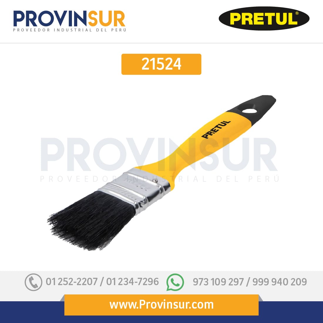 Brocha, mango de plástico, 1", 21524 Pretul 1 Brocha, mango de plástico, 1", 21524 Pretul