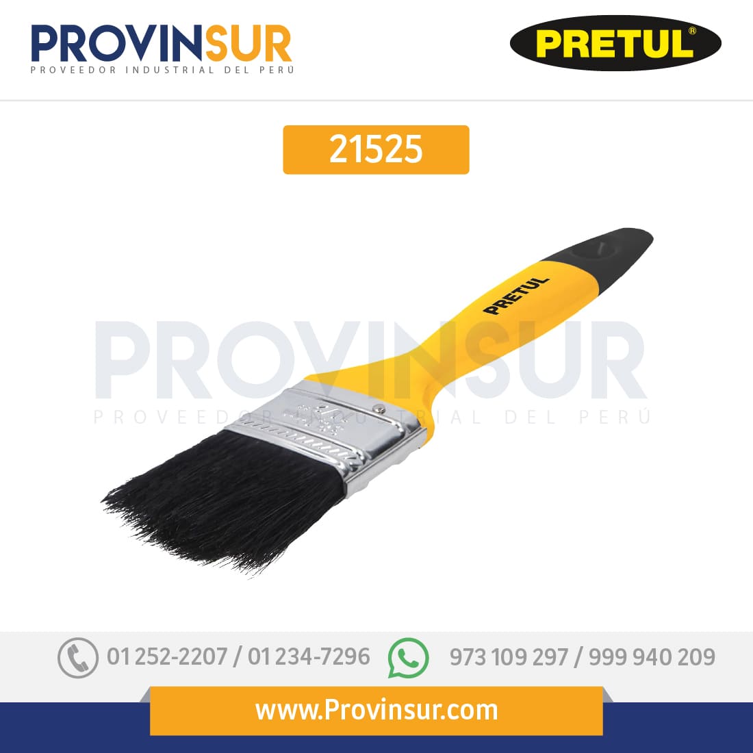 Brocha, mango de plástico, 1-1/2", 21525 Pretul 1 Brocha, mango de plástico, 1-1/2", 21525 Pretul