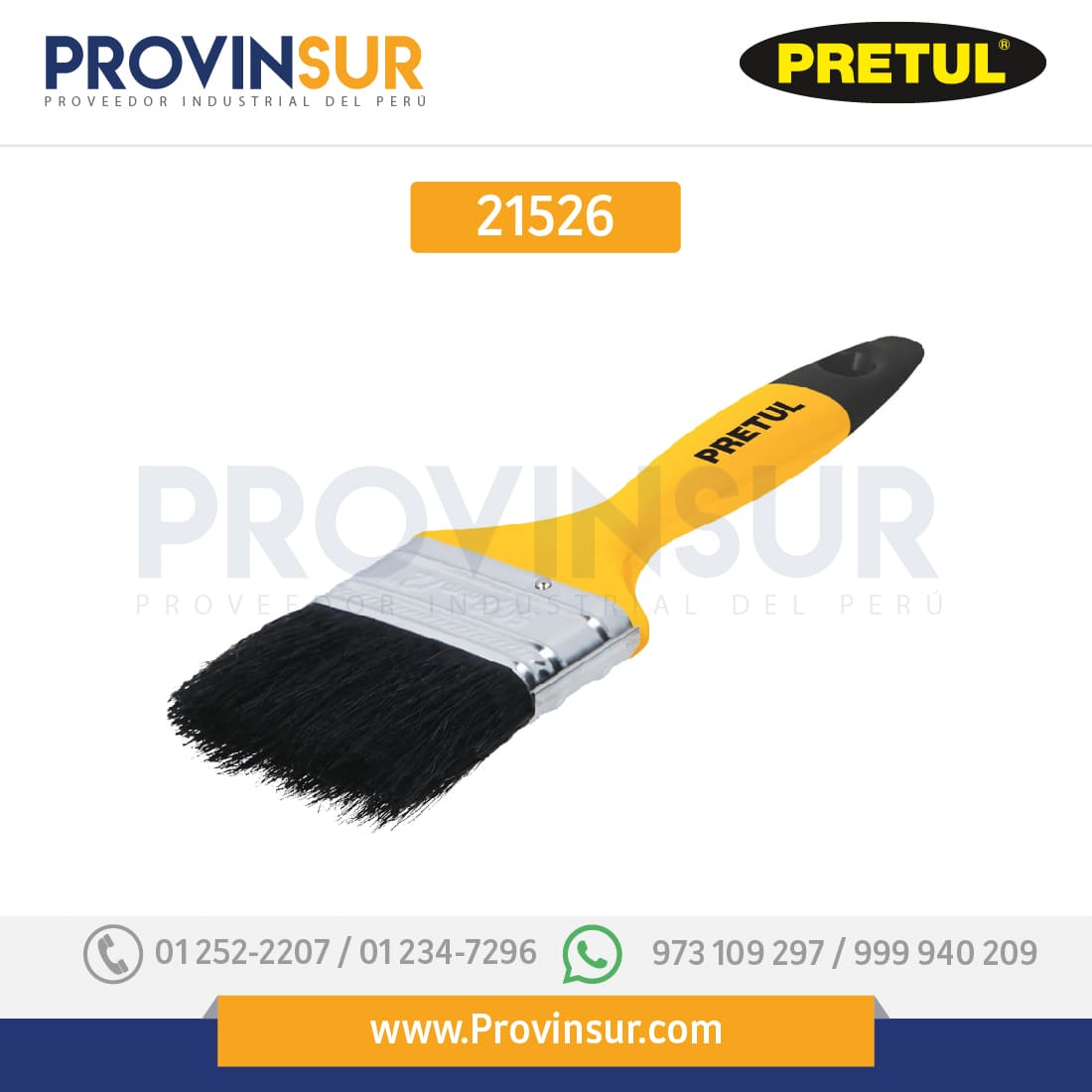 Brocha, mango de plástico, 2", 21526 Pretul 1 Brocha, mango de plástico, 2", 21526 Pretul