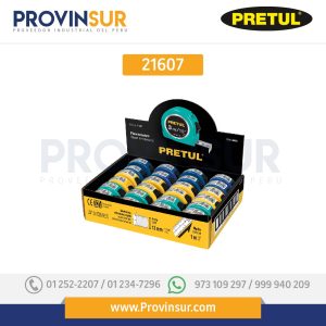 Flexómetros 3 m, cinta 13 mm en display box, 24 pzas, 21607 Pretul
