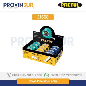 Flexómetros 5 m, cinta 13 mm en display box, 12 pzas, 21608 Pretul