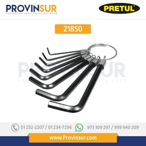Juego de 8 llaves Allen tipo llavero, standard, 21850 Pretul
