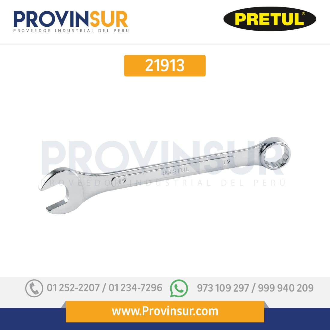 Llave combinada, mm, 19 x 230 mm, 21913 Pretul 1 Llave combinada, mm, 19 x 230 mm, 21913 Pretul