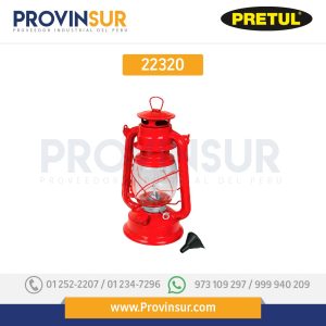 Lámpara de petróleo, color rojo, 12" 22320 Pretul