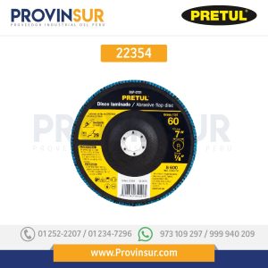 Disco laminado, 7", grano 60, centro 7/8", 22354 Pretul
