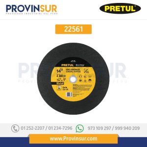 Disco corte metal, Tipo 41, 14" , usos generales, 22561 Pretul