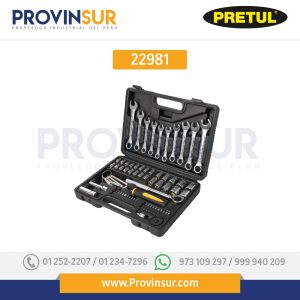 Juego de 70 herramientas 1/4" y 3/8" para mecánico, 22981 Pretul