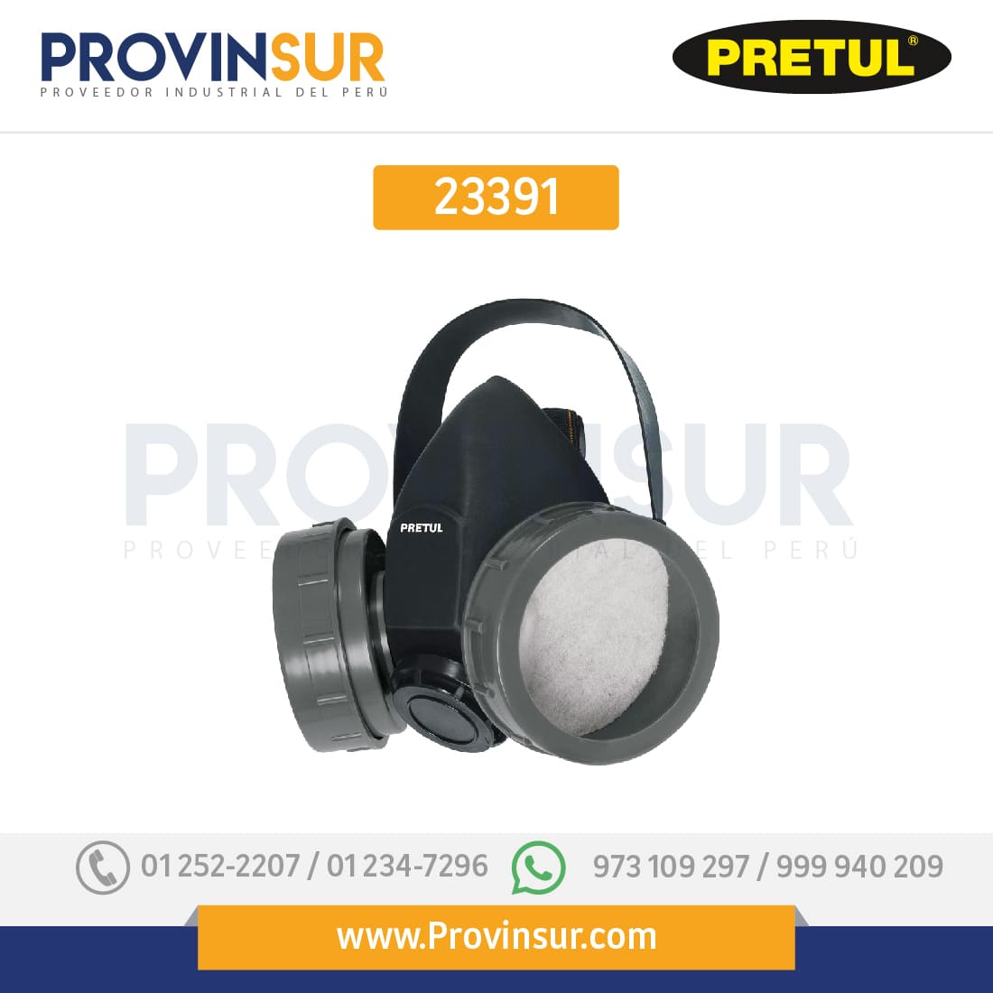 Respirador sin cartucho, 2 filtro, 23391 Pretul 1 Respirador sin cartucho, 2 filtro, 23391 Pretul