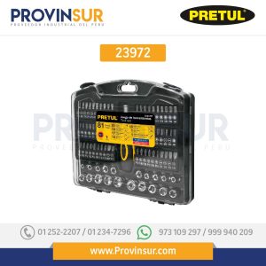 Juego de 81 herramientas 1/4" para mecánico, 23972 Pretul