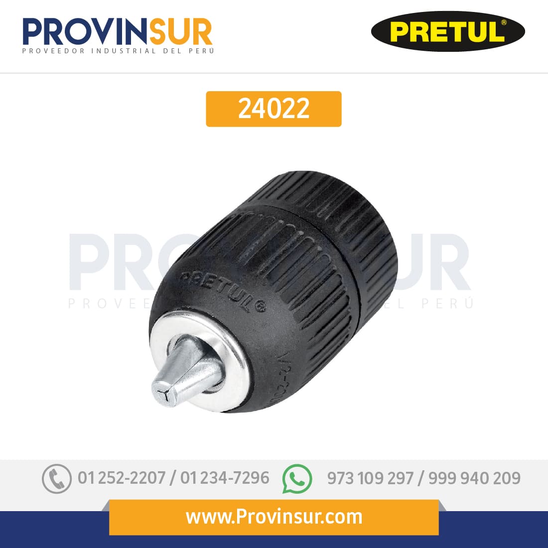 Broquero sin llave, 1/2", 24022 Pretul 1 Broquero sin llave, 1/2", 24022 Pretul