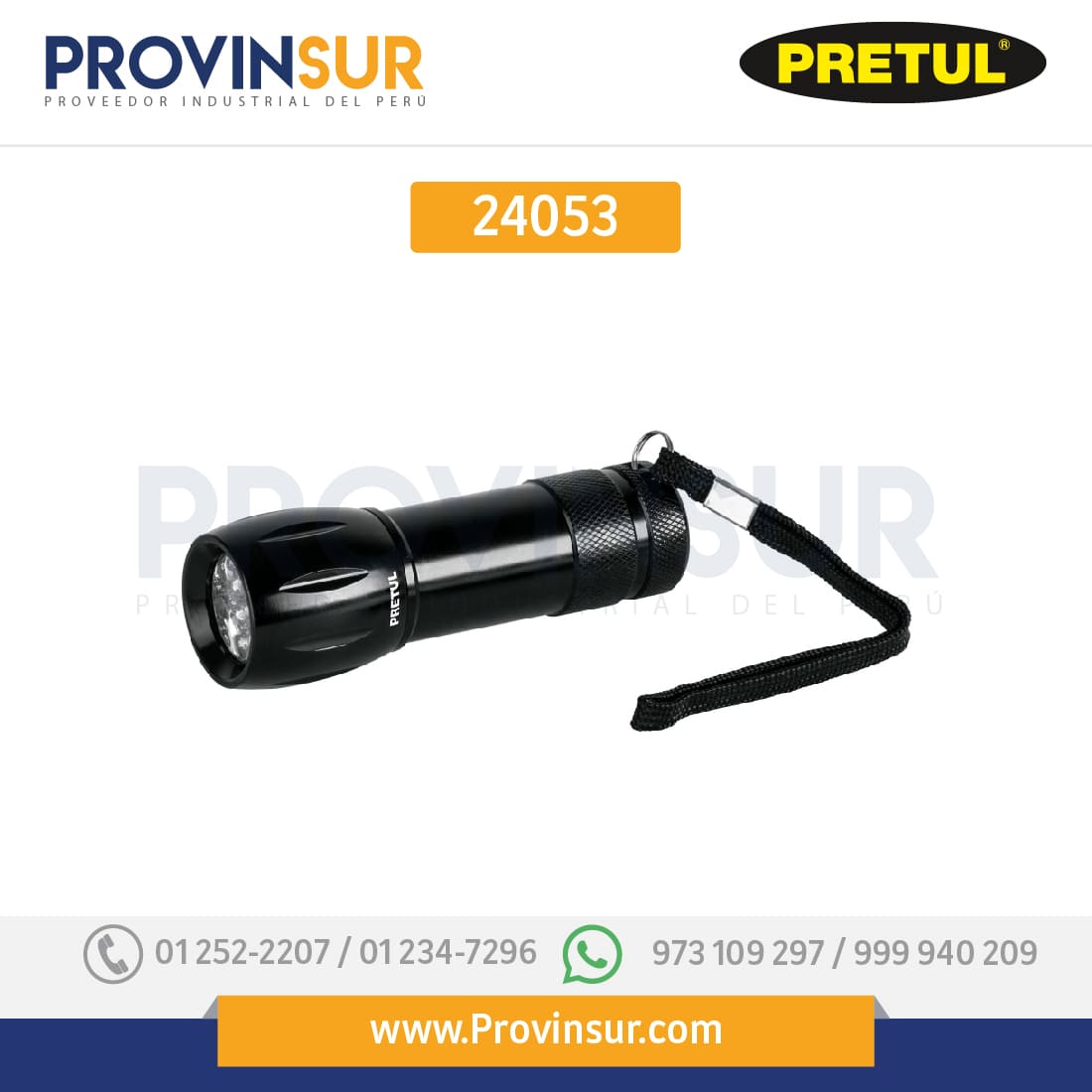 Linterna de Aluminio de Pilas, 35 Lúmenes, 9 Leds 24053 Pretul 1 Linterna de Aluminio de Pilas, 35 Lúmenes, 9 Leds 24053 Pretul