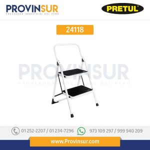 Escalerilla plegable de acero, 2 peldaños, 24118 Pretul