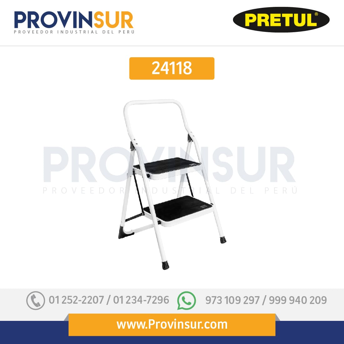 Escalerilla plegable de acero, 2 peldaños, 24118 Pretul 1 Escalerilla plegable de acero, 2 peldaños, 24118 Pretul