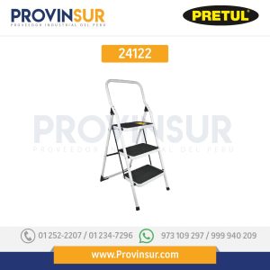 Escalerilla plegable de acero, 4 peldaños, 24122 Pretul