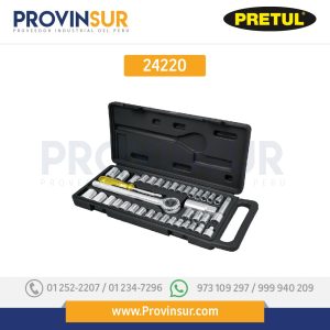 Juego de 39 herramientas 1/4 y 3/8 para mecánico, 24220 Pretul