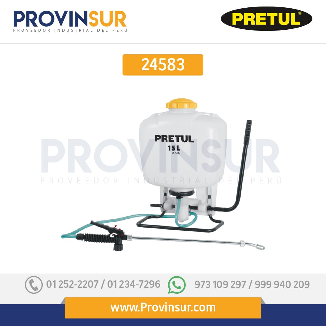 Fumigador de mochila, 15 lts, 24583 Pretul 1 Fumigador de mochila, 15 lts, 24583 Pretul