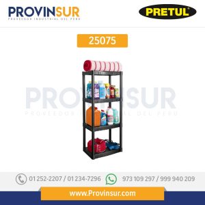 Estante plástico, 4 repisas, 25075 Pretul