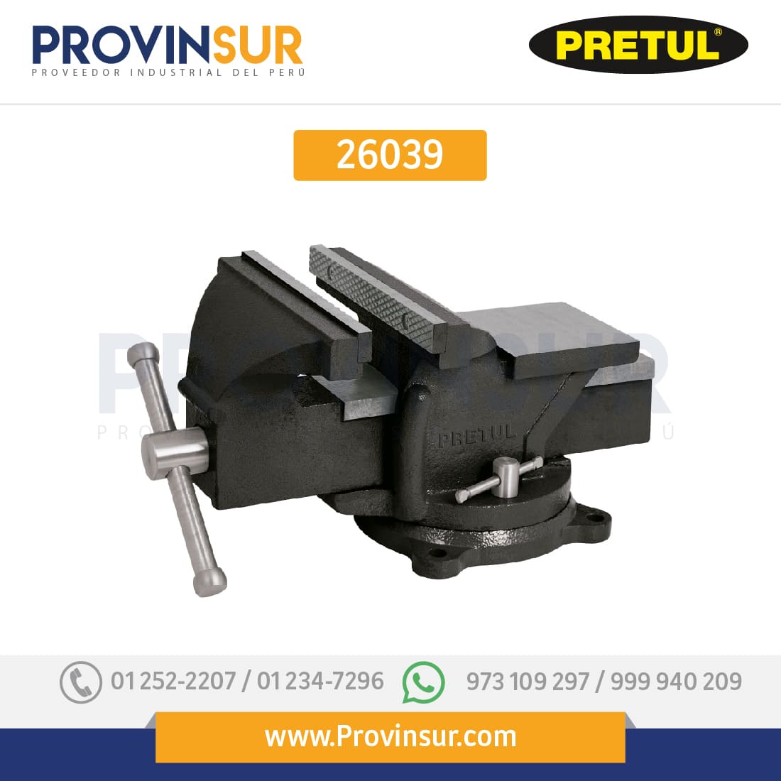 Tornillo de banco, hierro gris, 4", 26039 Pretul 1 Tornillo de banco, hierro gris, 4", 26039 Pretul