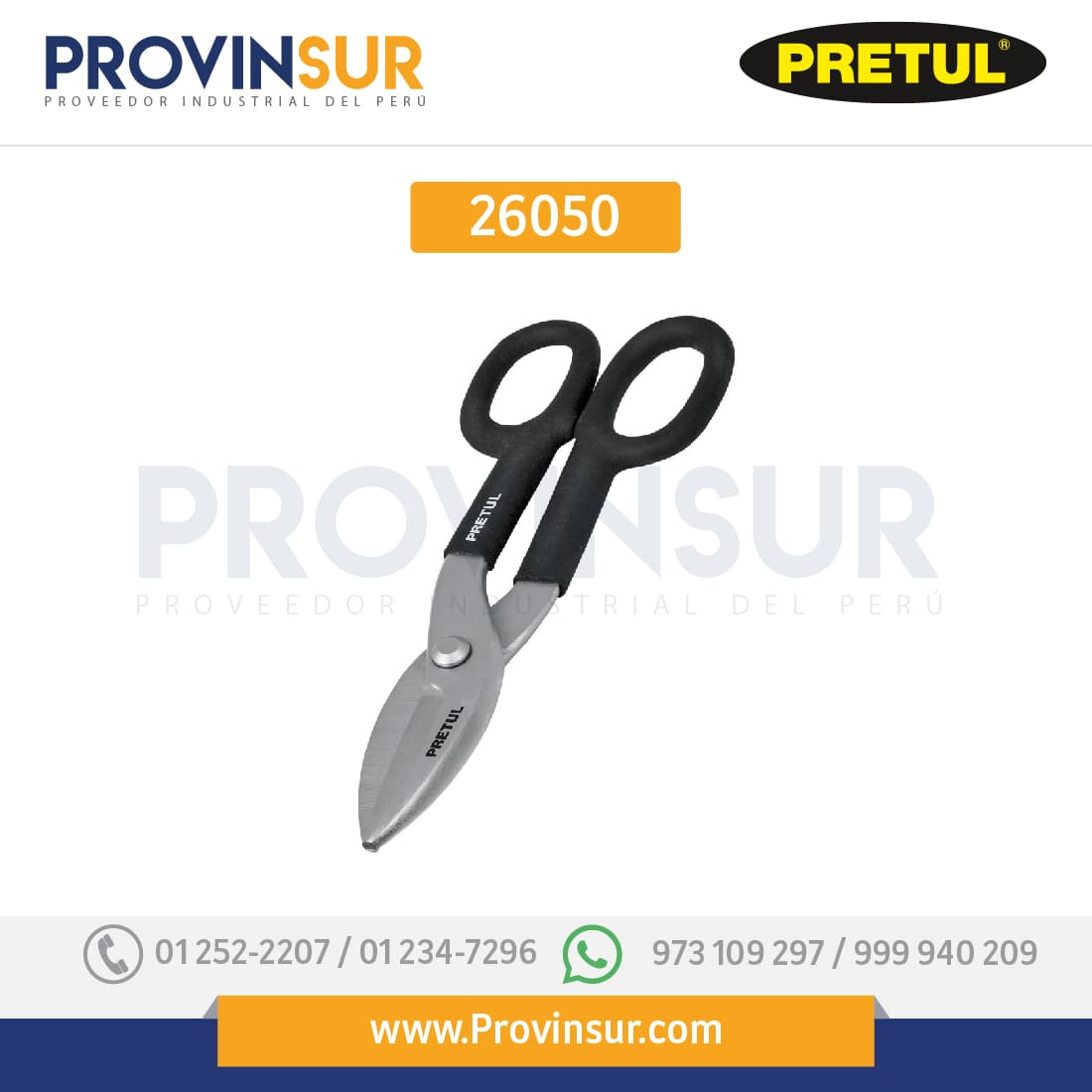 Tijeras para hojalatero, 10", 26050 Pretul 1 Tijeras para hojalatero, 10", Pretul