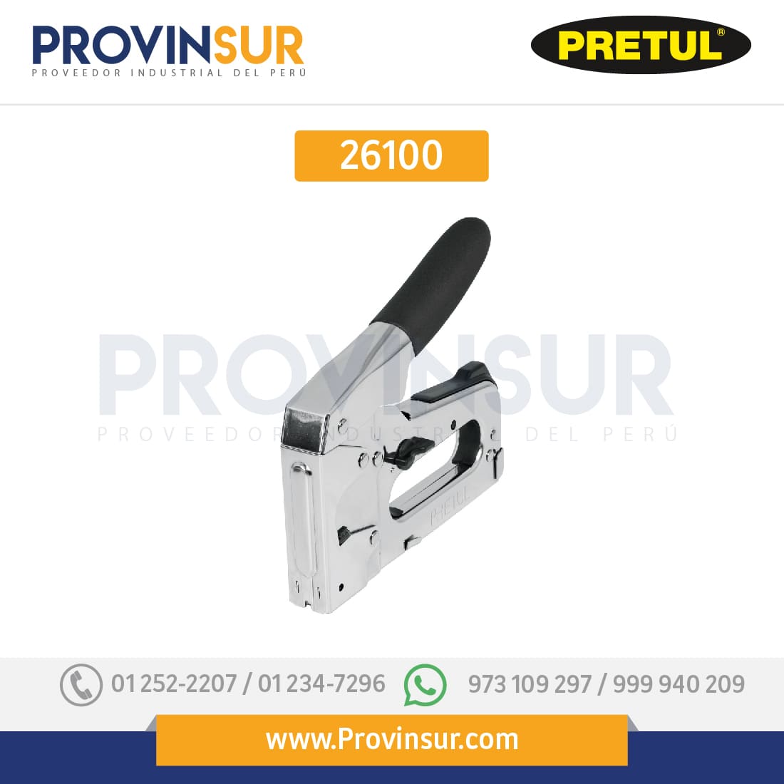 Engrapadora tipo pistola c/500 grapas (5/16" y 1/2"), 26100 Pretul 1 Engrapadora tipo pistola c/500 grapas (5/16" y 1/2"), 26100 Pretul