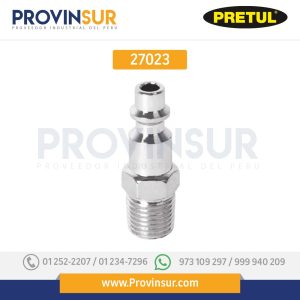 Conector rápido, tipo M, cuerda 1/4 NPT, macho 27023 Pretul