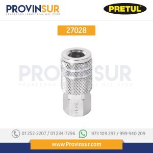 Cople acero, cuerda 1/4NPT, hembra, Pretul