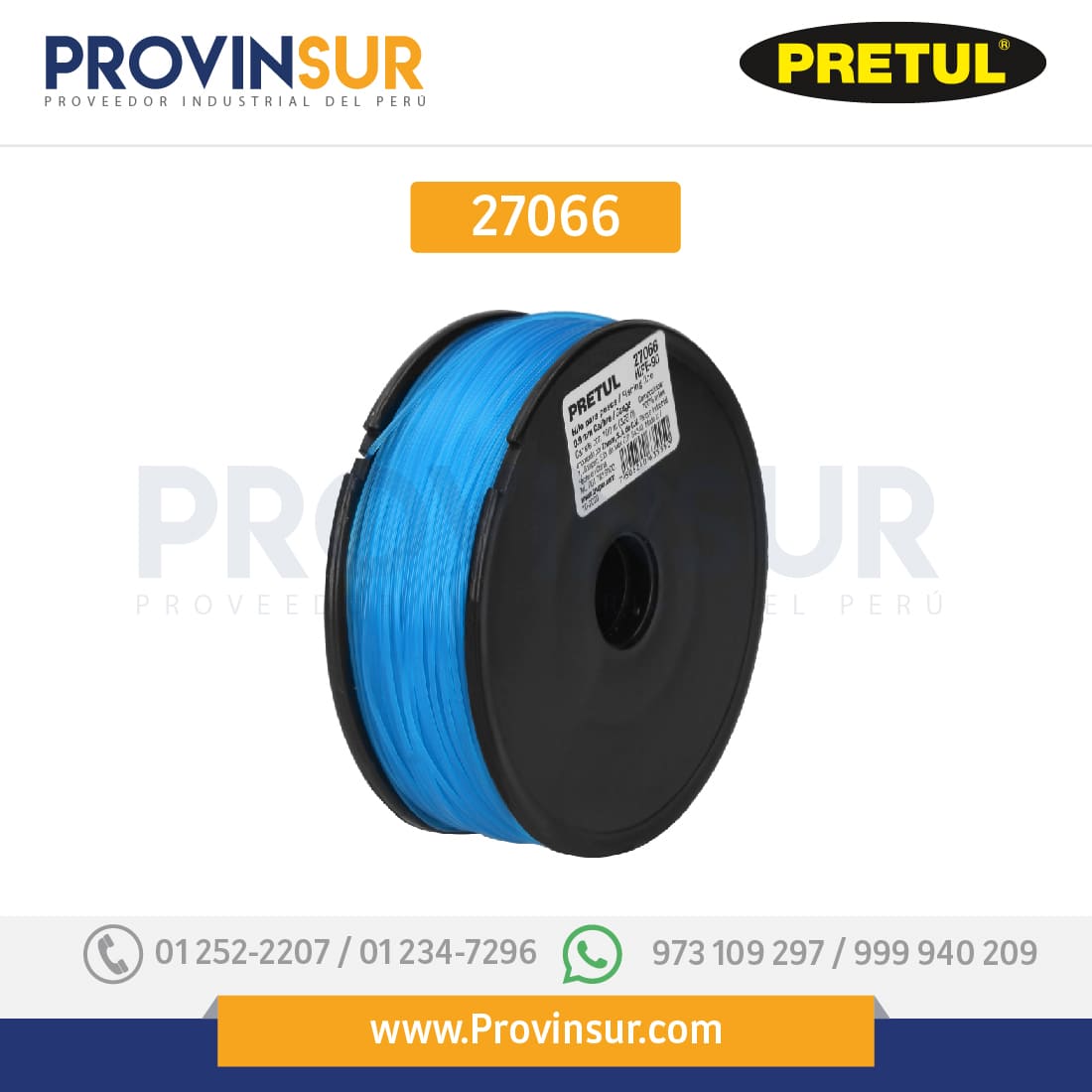 Carrete con 100 m de hilo para pesca azul calibre 0.90 mm 27066 Pretul 1 Carrete con 100 m de hilo para pesca azul calibre 0.90 mm