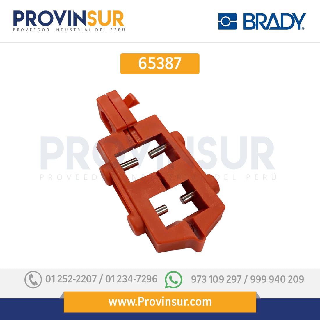 Bloqueo con abrazadera para interruptores automáticos de 120V 65387 Brady 1 Bloqueo con abrazadera para interruptores automáticos de 120V 65387 Brady