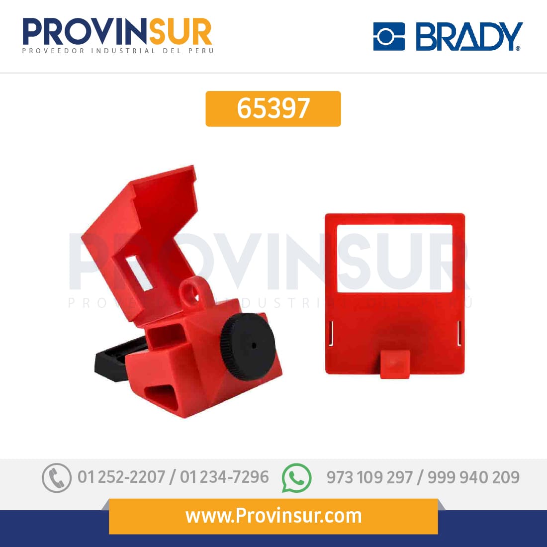 Dispositivo de bloqueo de abrazadera para interruptores automáticos 65397 Brady 1 Dispositivo de bloqueo de abrazadera para interruptores automáticos 65397 Brady