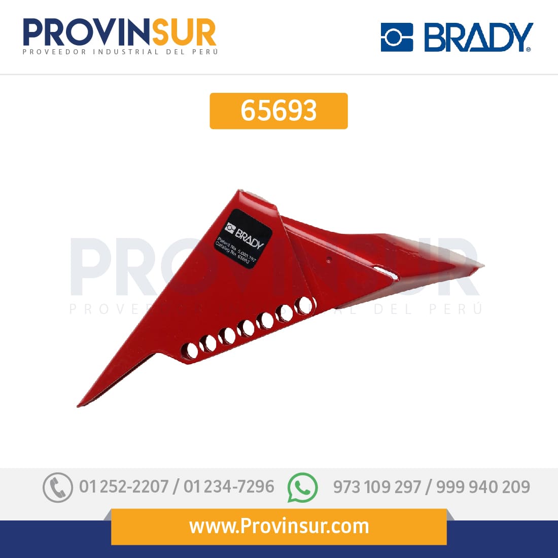 Dispositivo de bloqueo estándar para válvulas de bola 65693 Brady 1 Dispositivo de bloqueo estándar para válvulas de bola 65693 Brady