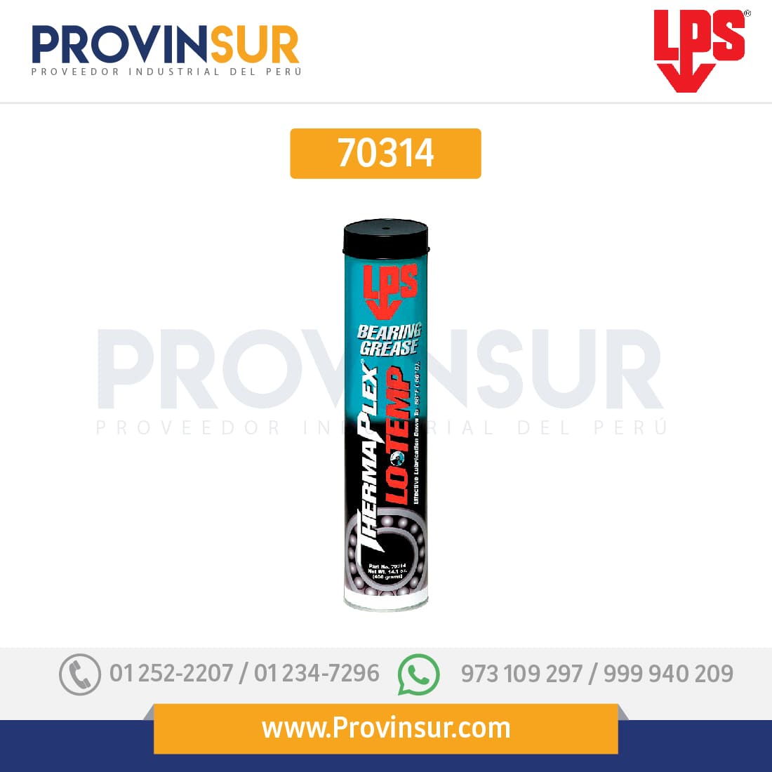 Grasa para Cojinetes, Baja Temperatura 70314 LPS 1 Grasa para Cojinetes, Baja Temperatura 70314 LPS