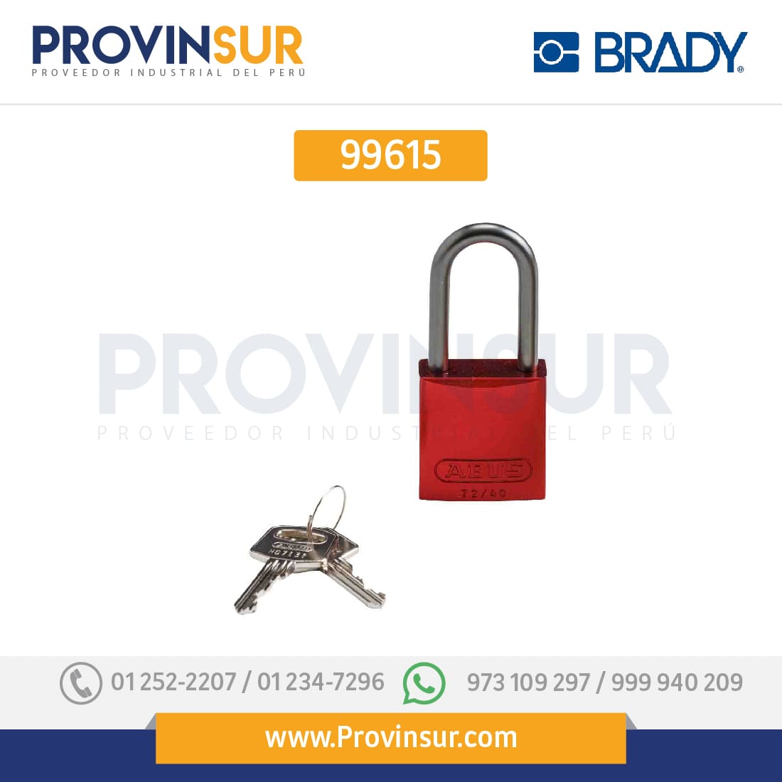 Candados de aluminio para bloqueo 99615 Brady 1 Candados de aluminio para bloqueo 99615 Brady
