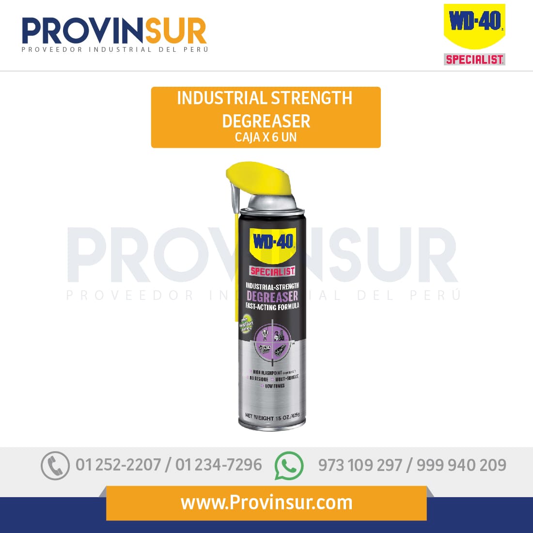 Desengrasante Industrial de acción rápida x6 und WD 40 1 Desengrasante Industrial de acción rápida x6 und WD 40