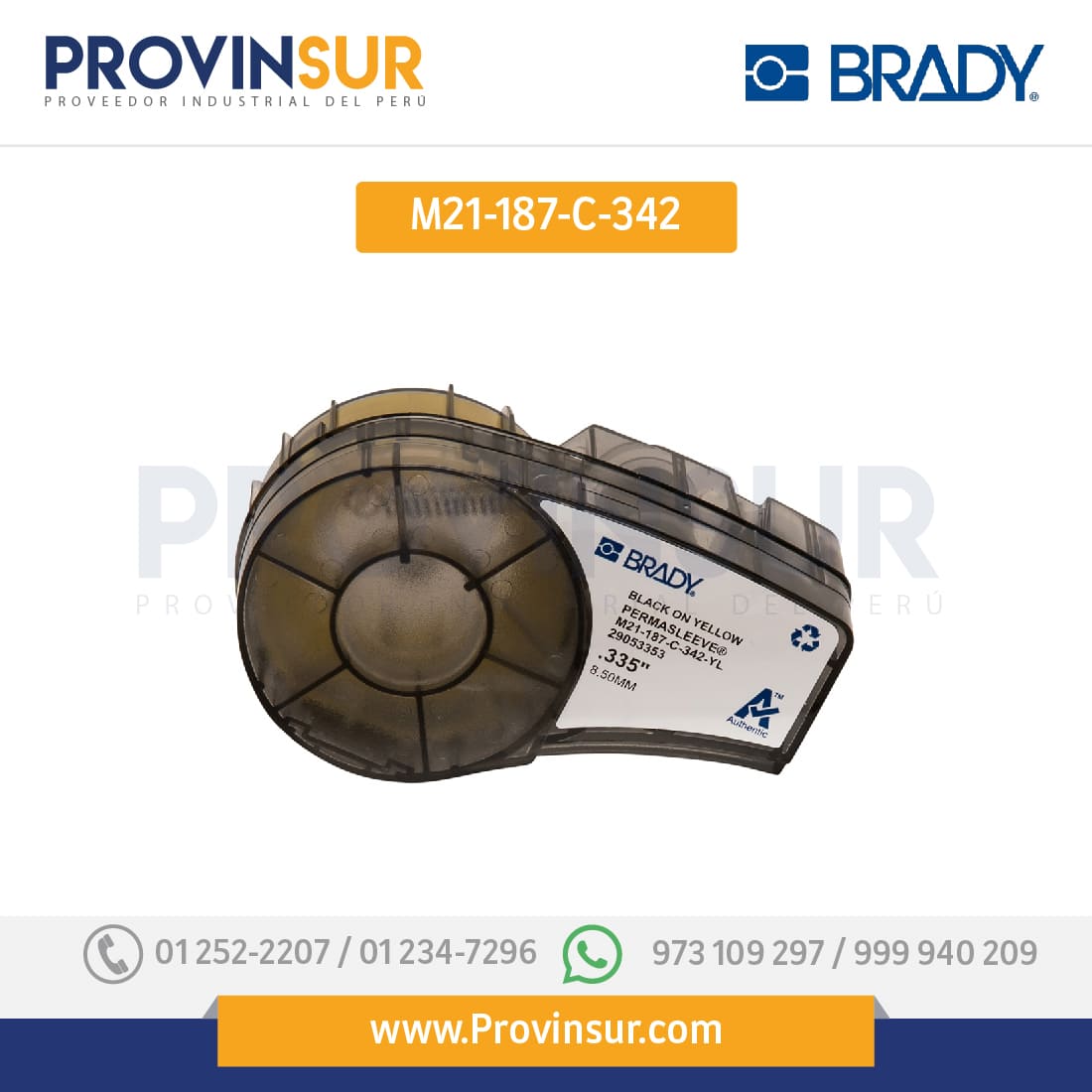 Mangas de poliolefina PermaSleeve de la serie BMP21 Plus para marcaje de alambre M21-187-C-342 Brady 1 Mangas de poliolefina PermaSleeve de la serie BMP21 Plus para marcaje de alambre M21-187-C-342 Brady