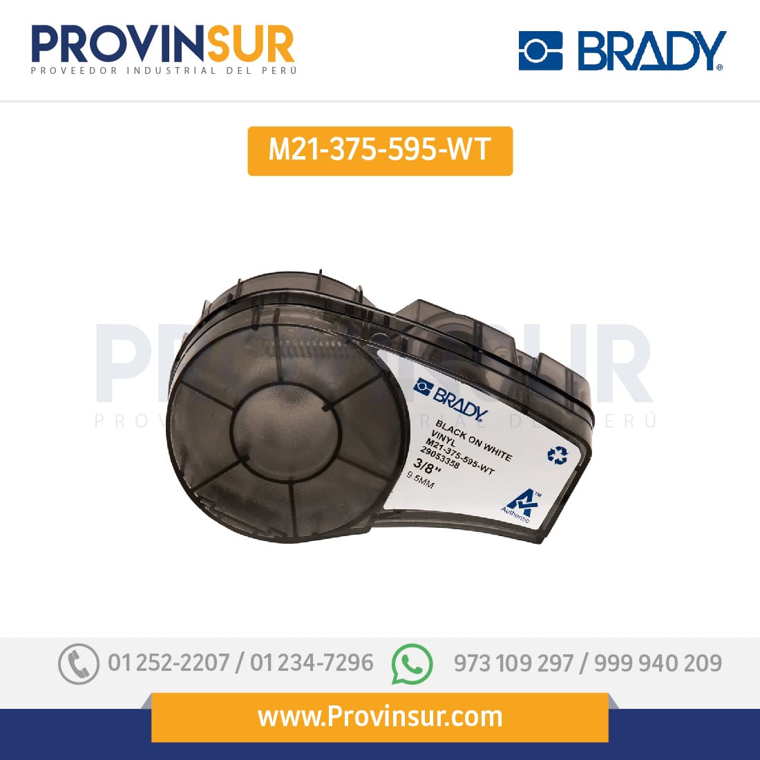 Etiquetas de vinilo para todo el clima de la serie BMP21 Plus M21-375-595 Brady 1 Etiquetas de vinilo para todo el clima de la serie BMP21 Plus M21-375-595 Brady