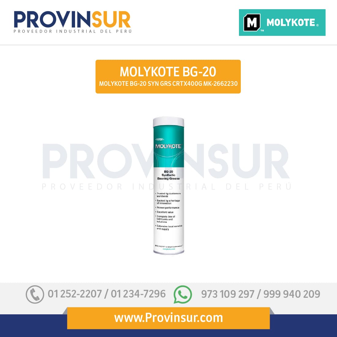 Grasa sintética para rodamientos 400g Molykote BG-20 1 Grasa sintética para rodamientos 400g Molykote BG-20